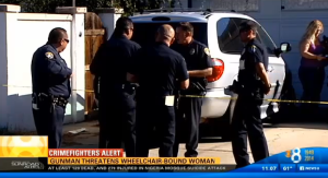 Police outside my home after I was attacked by a former IHSS caregiver and her boyfriend