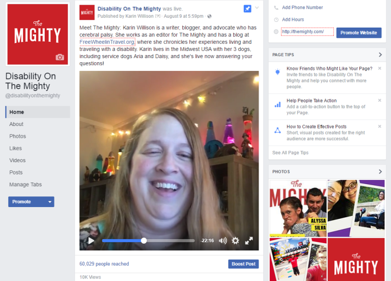 Karin Willison on Facebook Live.